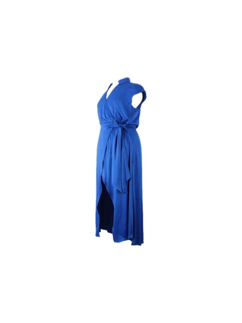 Maeve Dress Sz L Anthropology Royal Blue Open Back Collar 100% Viscose Dress - Picture 2 of 10
